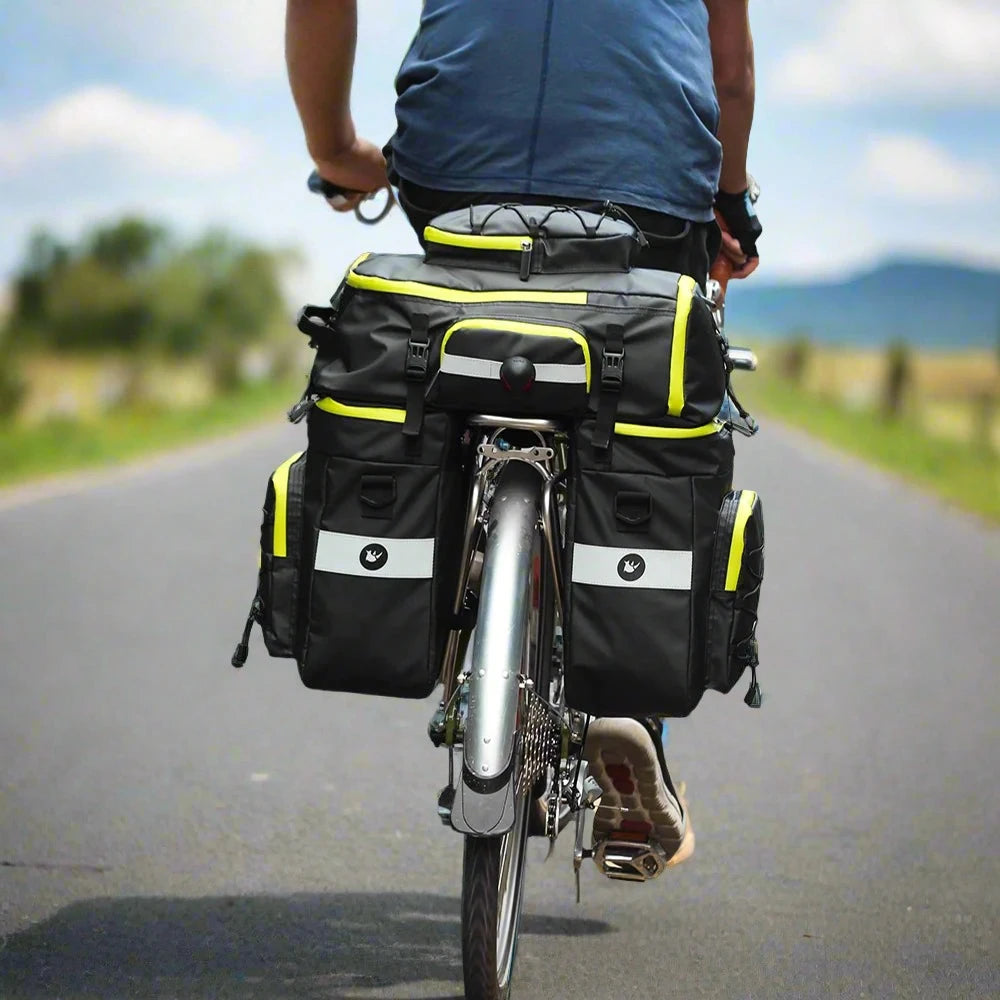 Bike Pannier Bag 3-In-1 65L Multi-Purpose Waterproof Rear Packbag