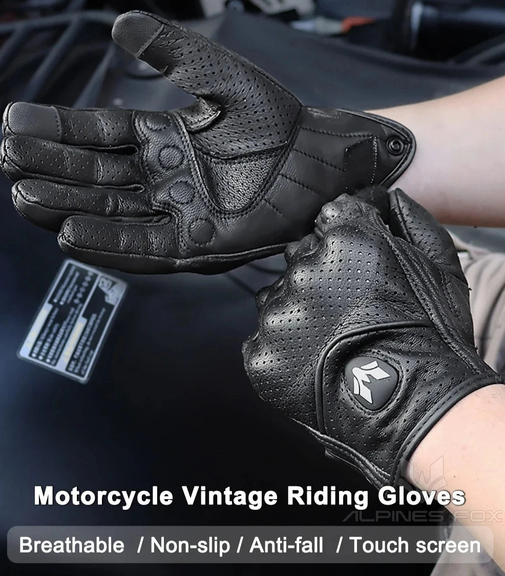 Summer Motorcycle Leather Gloves Motorcyclist Gloves Men Women