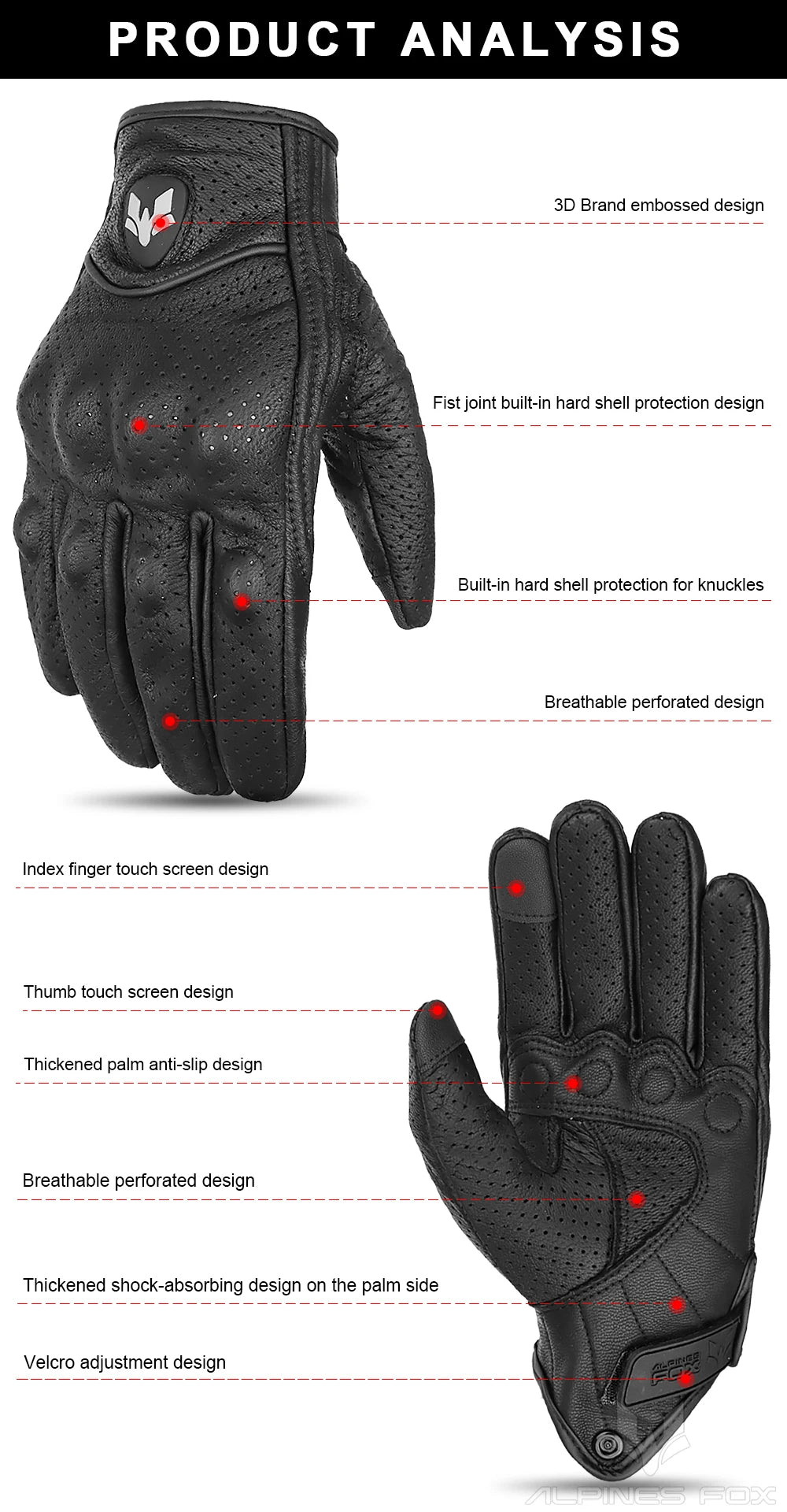 Summer Motorcycle Leather Gloves Motorcyclist Gloves Men Women