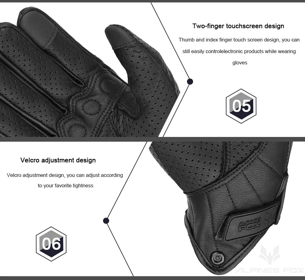Summer Motorcycle Leather Gloves Motorcyclist Gloves Men Women
