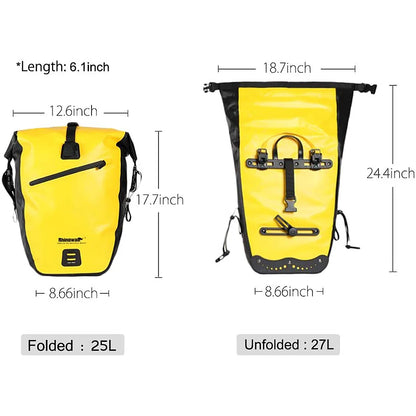 Bicycle Bag Waterproof 25-27L Rear Rack Tail Seat Trunk Bag