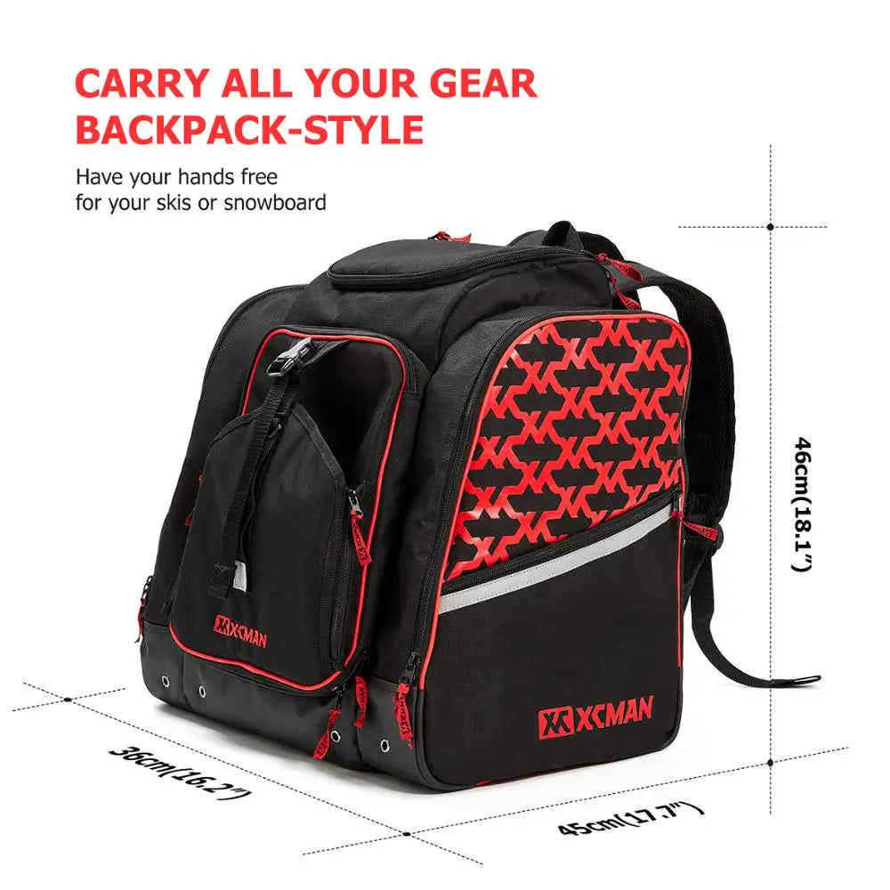 Ski Boot and Snowboard Boot Backpack Bag, Waterproof Exterior & Bottom