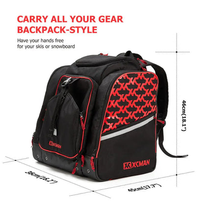 Ski Boot and Snowboard Boot Backpack Bag, Waterproof Exterior & Bottom