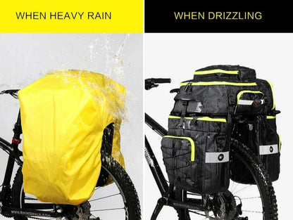 Bike Pannier Bag 3-In-1 65L Multi-Purpose Waterproof Rear Packbag