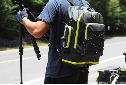 Bike Pannier Bag 3-In-1 65L Multi-Purpose Waterproof Rear Packbag