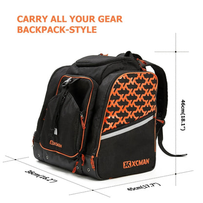 Ski Boot and Snowboard Boot Backpack Bag, Waterproof Exterior & Bottom