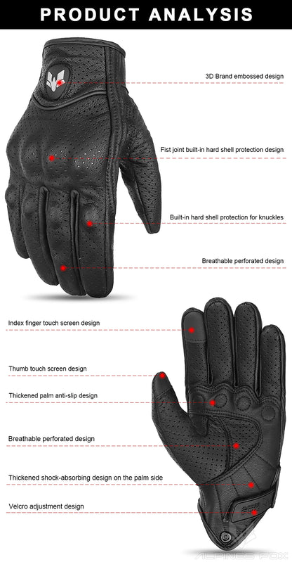 Summer Motorcycle Leather Gloves Motorcyclist Gloves Men Women