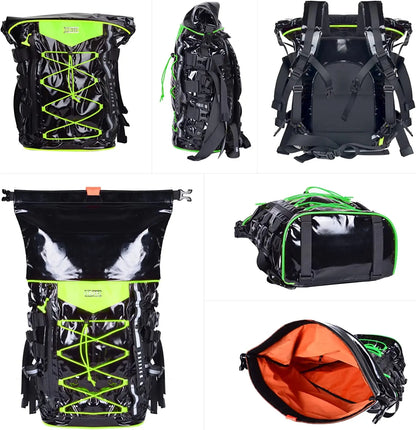 Expandable Motorcycle Tail Bag Sissy Bar Bag Motorcycle Gear Backpack with Sissy Bar Straps
