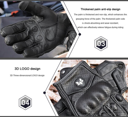 Summer Motorcycle Leather Gloves Motorcyclist Gloves Men Women