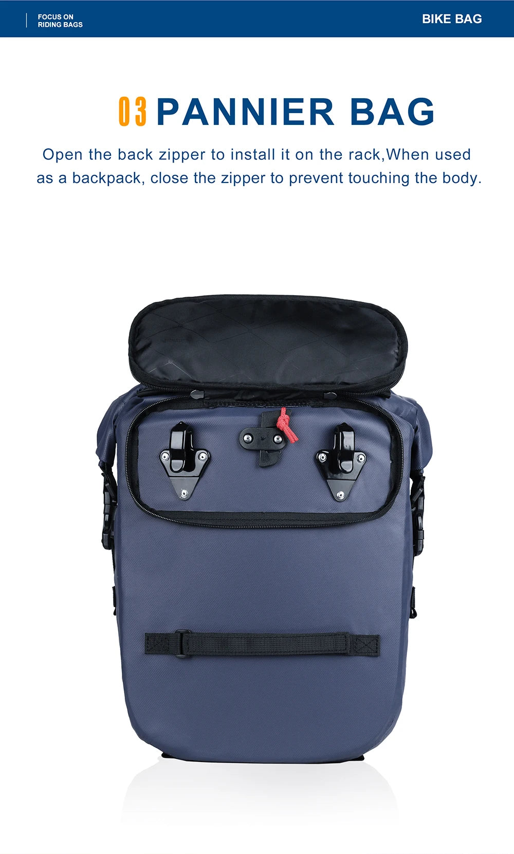 Bike Pannier Bag 20l Waterproof Cycling Shoulder Bag Backpack