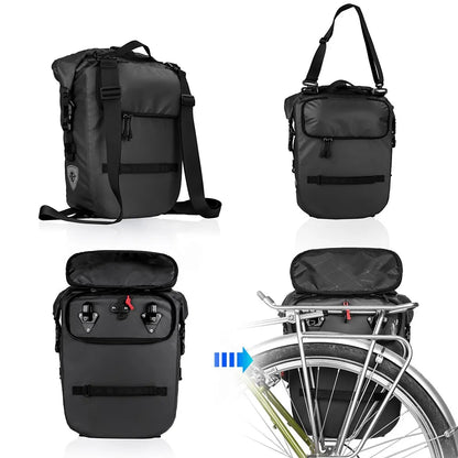 Bike Pannier Bag 20l Waterproof Cycling Shoulder Bag Backpack
