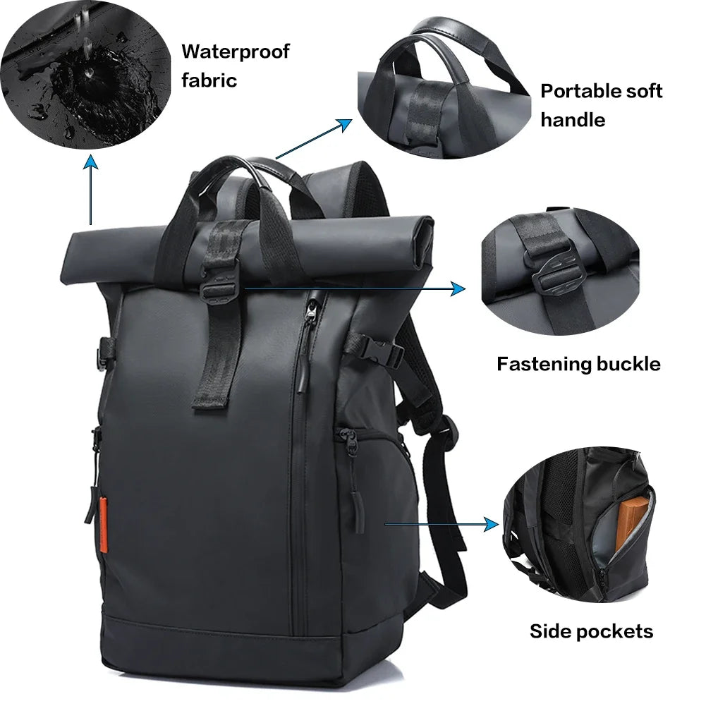 Large Capacity Roll Top Travel Backpack