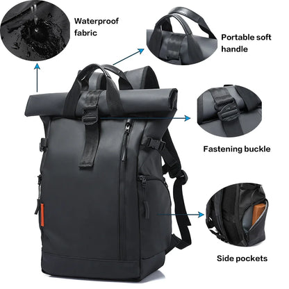 Large Capacity Roll Top Travel Backpack