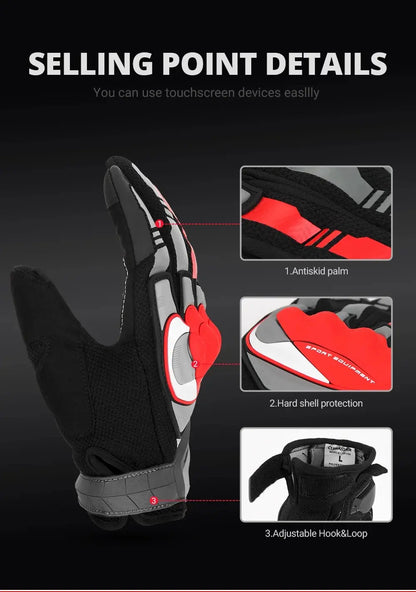 Motorcycle Gloves Unisex Breathable Touch Screen Protection Night Reflective Full Finger
