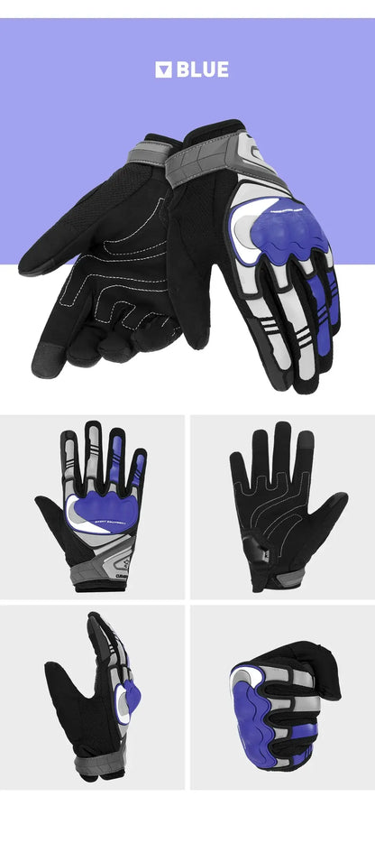 Motorcycle Gloves Unisex Breathable Touch Screen Protection Night Reflective Full Finger