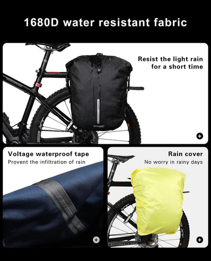 Bike Pannier Bag 20l Waterproof Cycling Shoulder Bag Backpack
