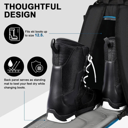 50L Capacity Skiing Boot Backpack Dry Wet Separation Storage