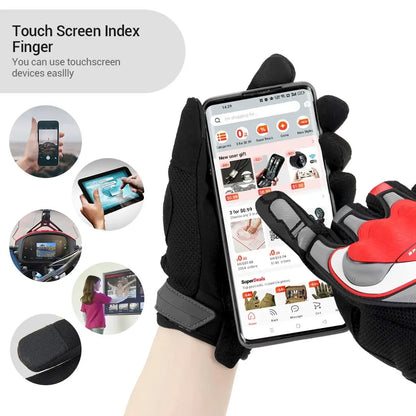 Motorcycle Gloves Unisex Breathable Touch Screen Protection Night Reflective Full Finger