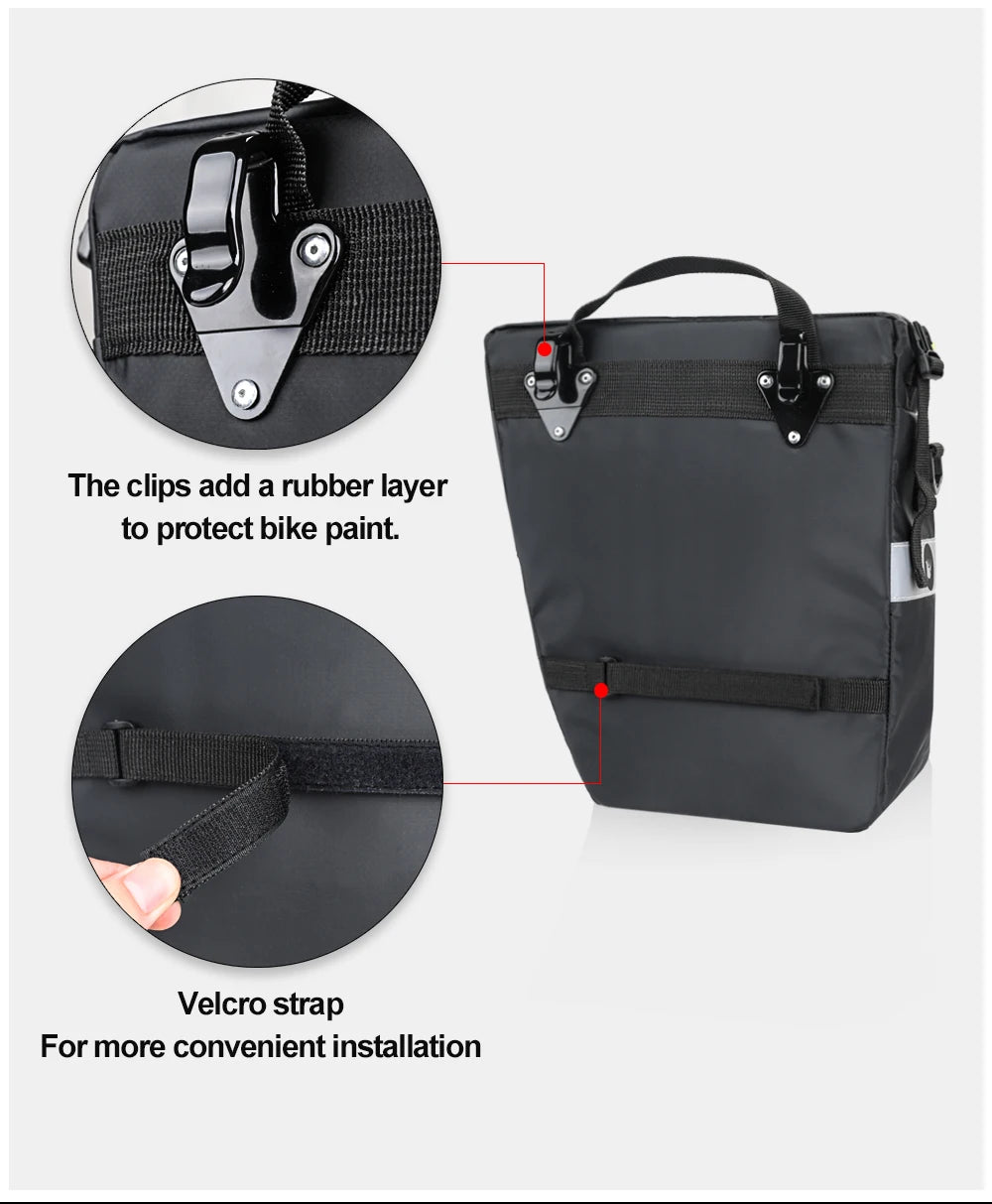Bike Pannier Bag 3-In-1 65L Multi-Purpose Waterproof Rear Packbag