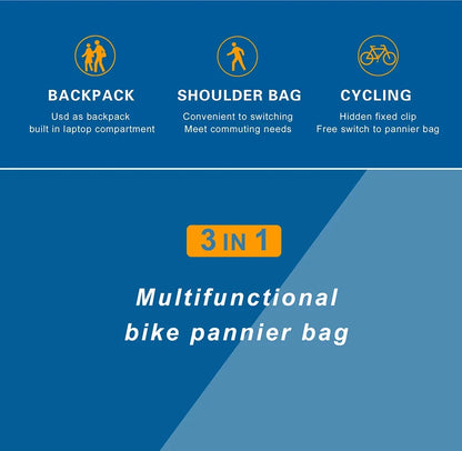 Bike Pannier Bag 20l Waterproof Cycling Shoulder Bag Backpack