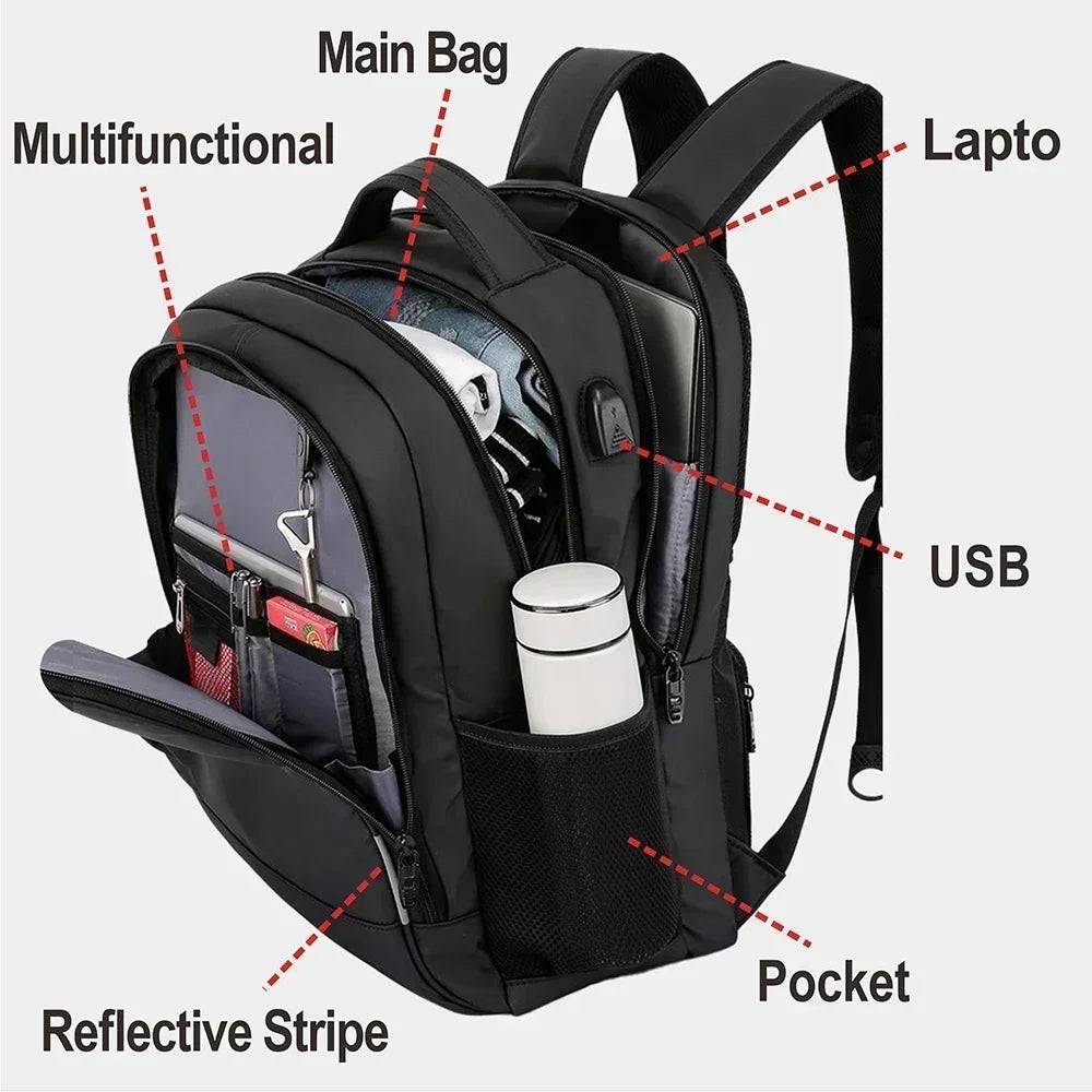 Laptop Backpack Waterproof Anti Theft USB Bag Large Capacity Fashion School Travel